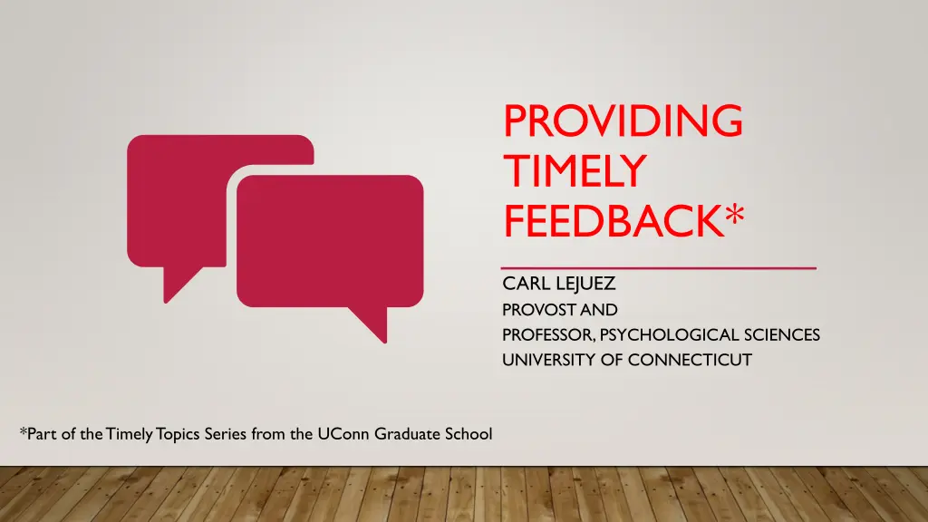 providing timely feedback n.w