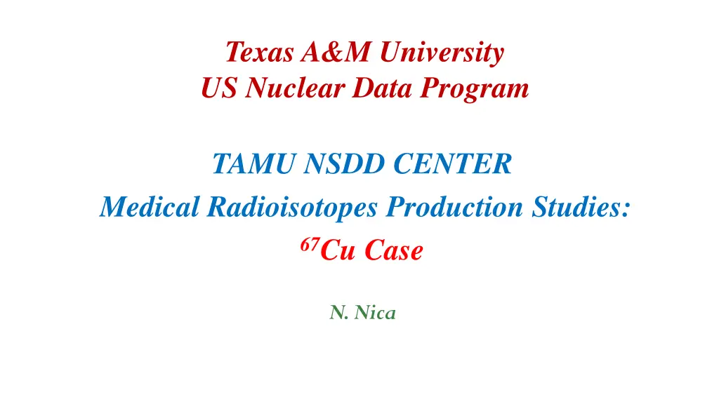 texas a m university us nuclear data program n.w