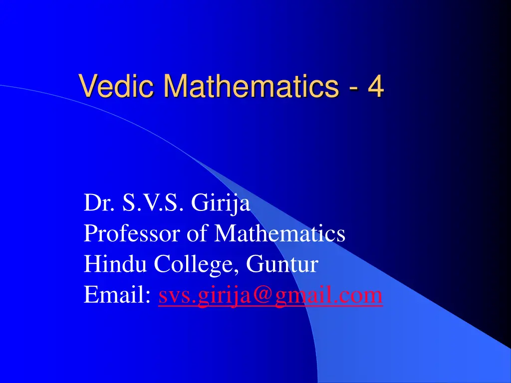 vedic mathematics 4 n.w