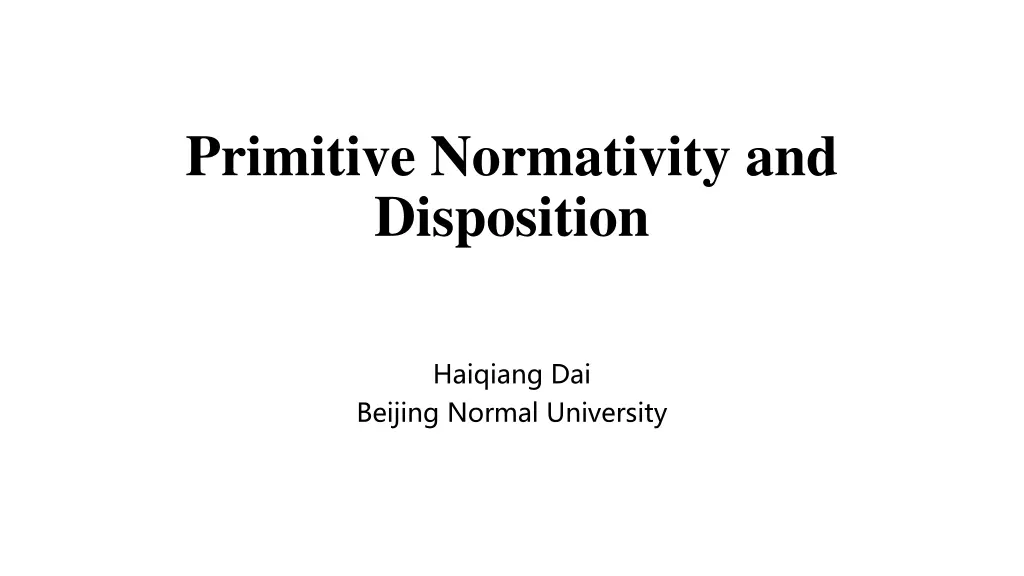 primitive normativity and disposition n.w
