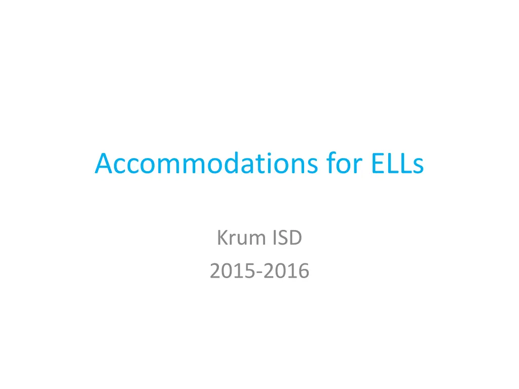 accommodations for ells n.w