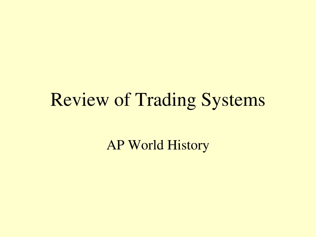 review of trading systems n.w