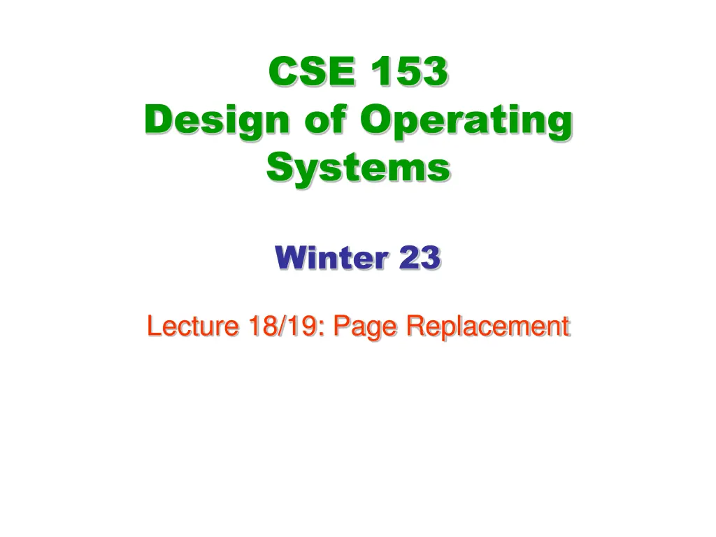 cse 153 n.w