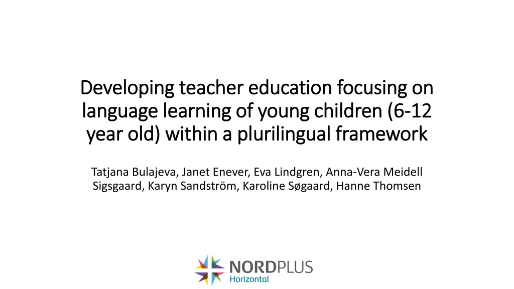 developing teacher education focusing n.w