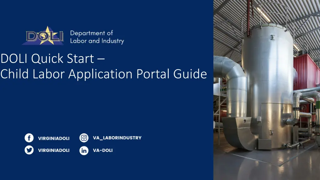 doli quick start child labor application portal n.w