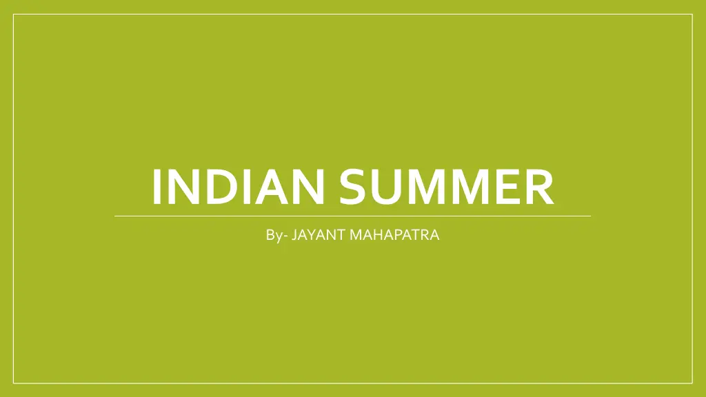 indian summer n.w