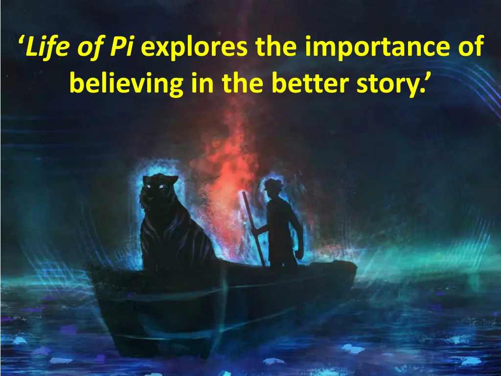 life of pi explores the importance of believing n.w