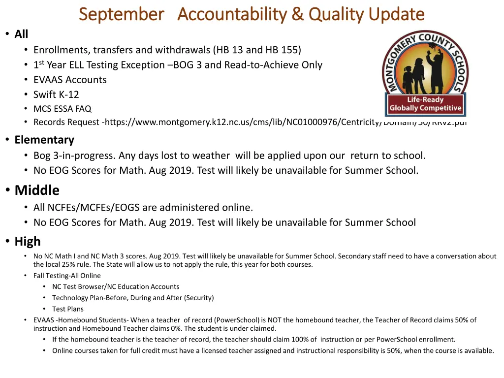 september accountability quality update september n.w