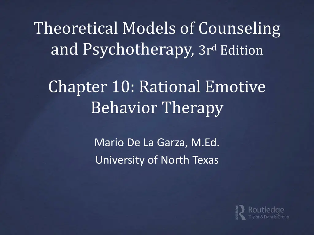 theoretical models of counseling n.w