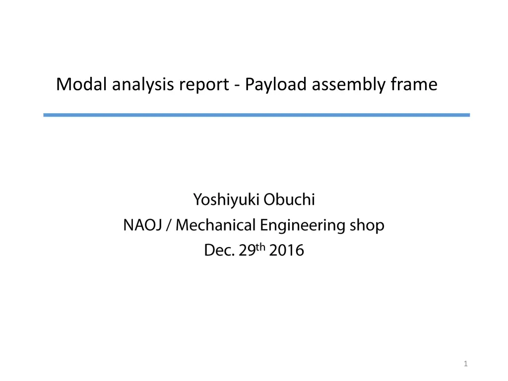 modal analysis report payload assembly frame n.w