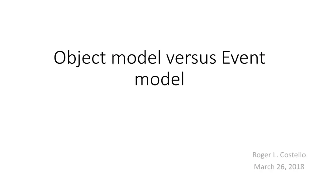 object model versus event model n.w