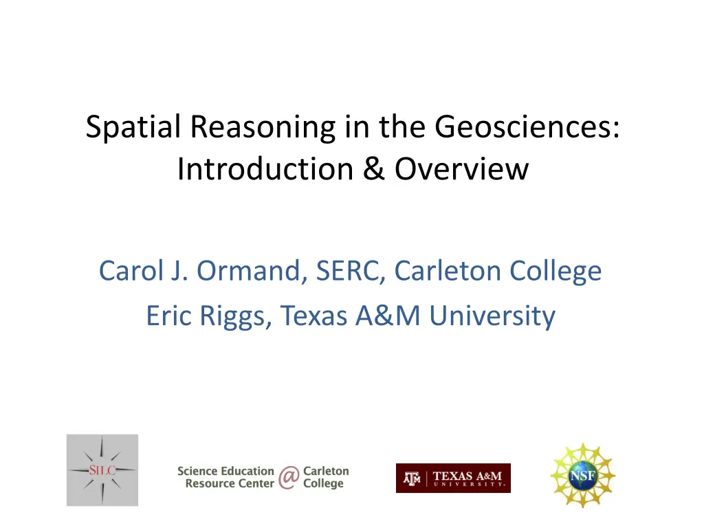 spatial reasoning in the geosciences introduction n.w