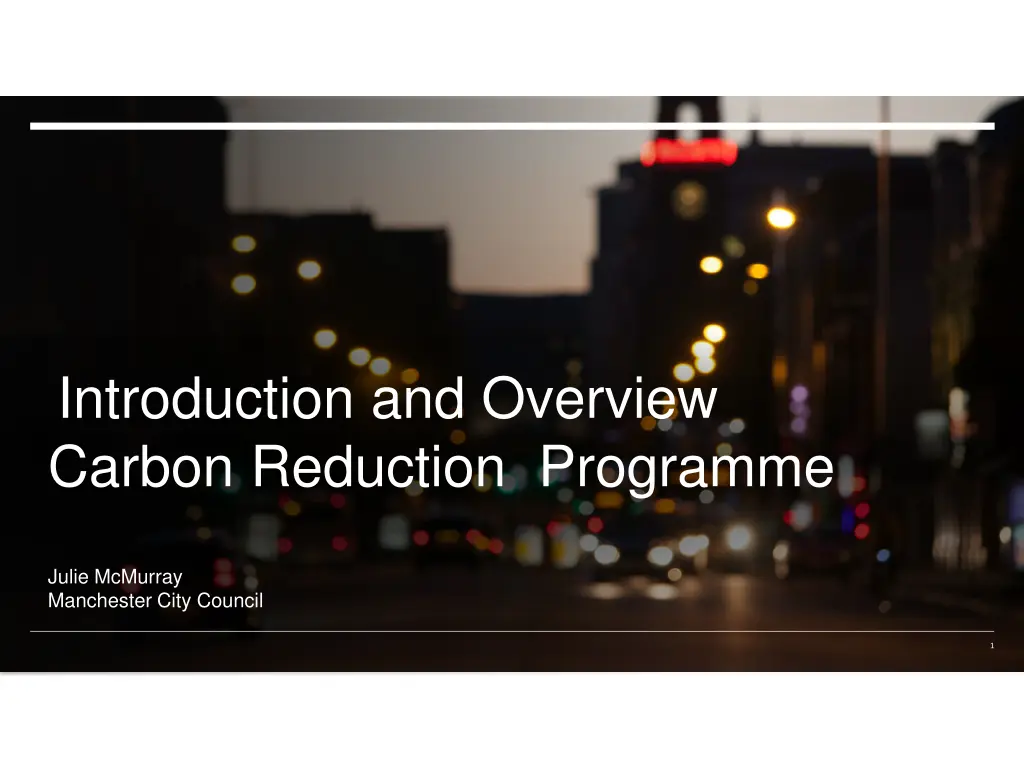 introduction and overview carbon reduction n.w