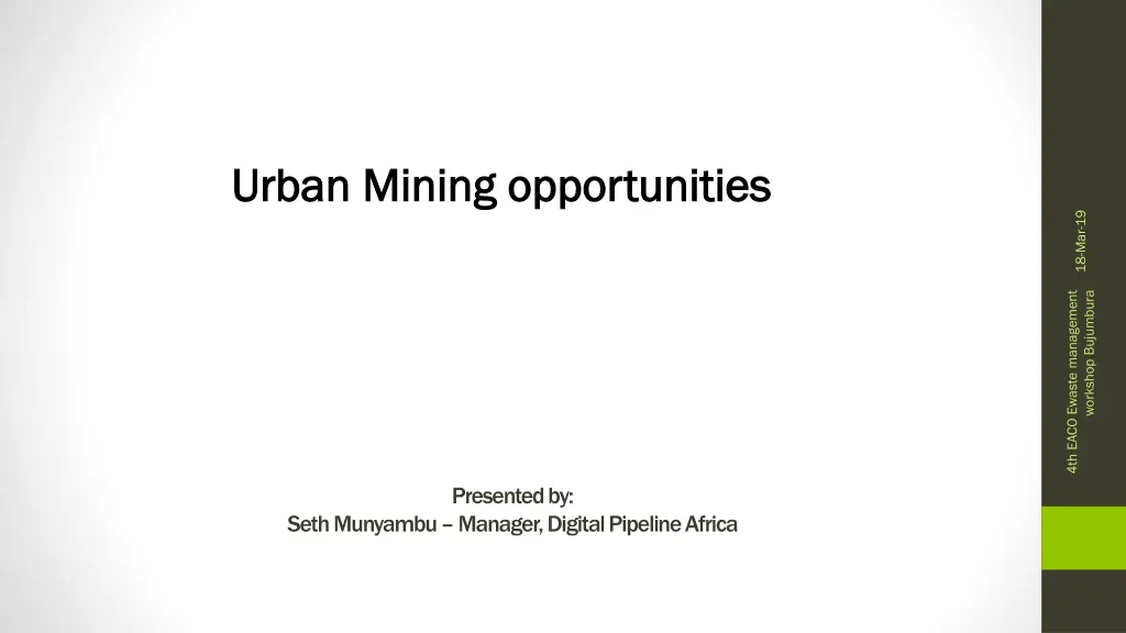 urban mining opportunities urban mining n.w