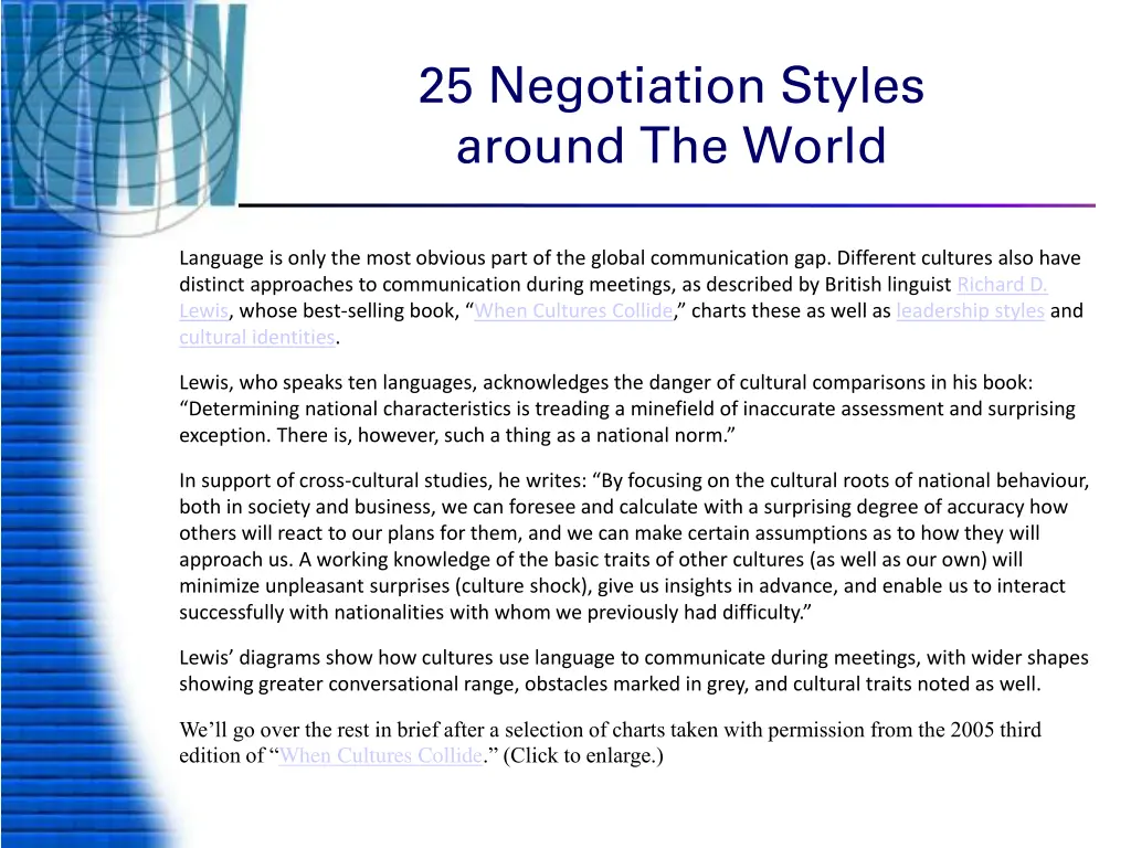 25 negotiation styles around the world n.w