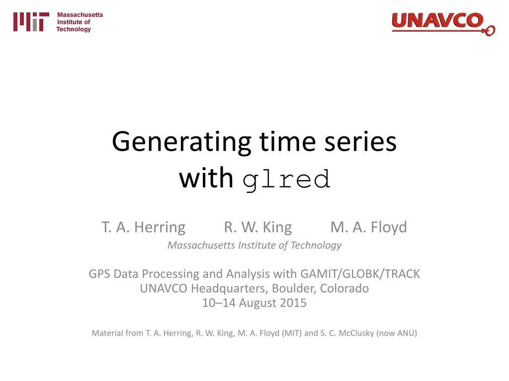generating time series with glred n.w