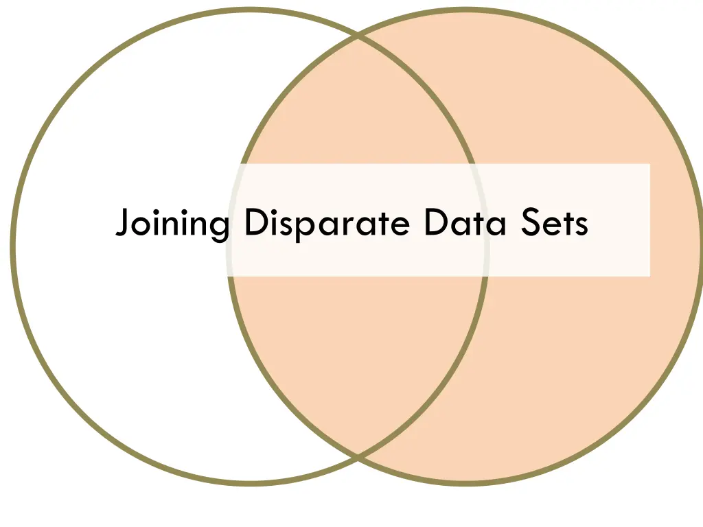 joining disparate data sets n.w