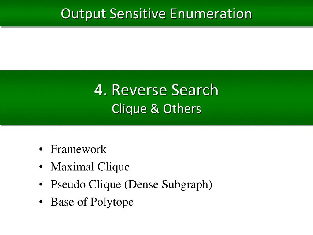 output sensitive enumeration n.w