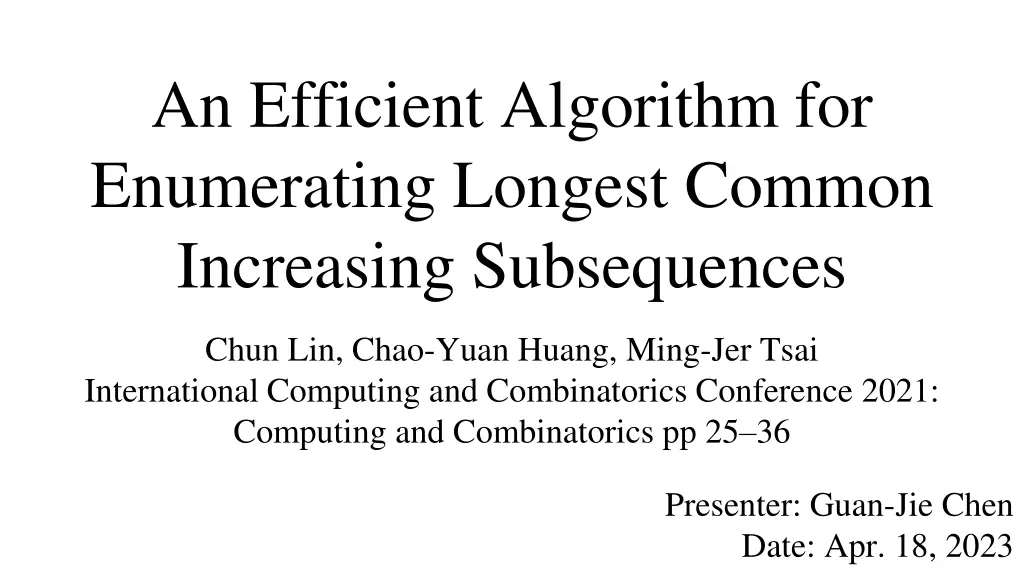an efficient algorithm for enumerating longest n.w