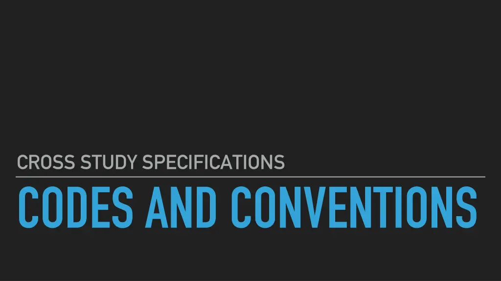 cross study specifications n.w