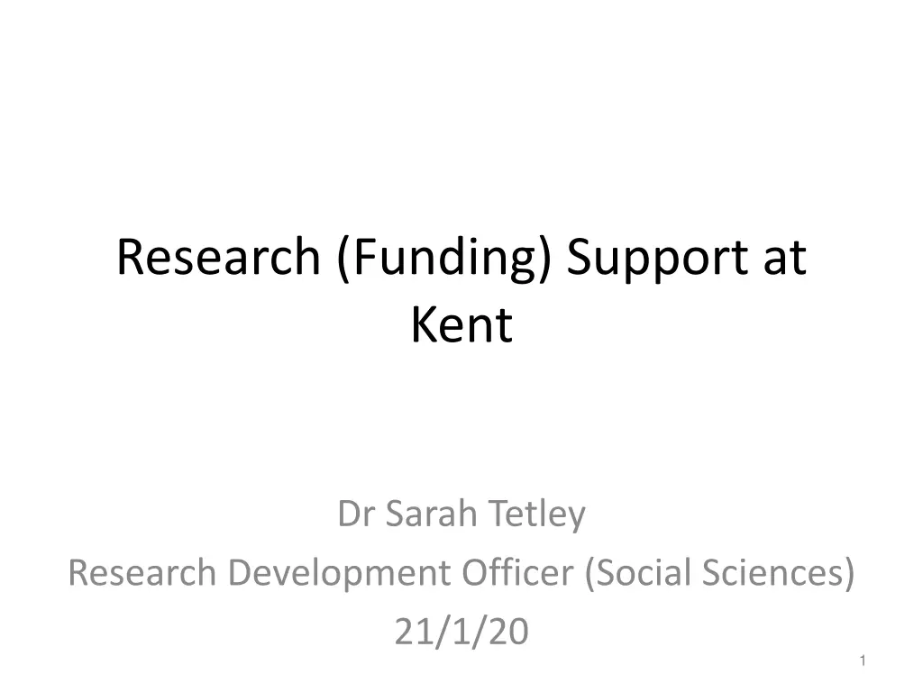 research funding support at kent n.w