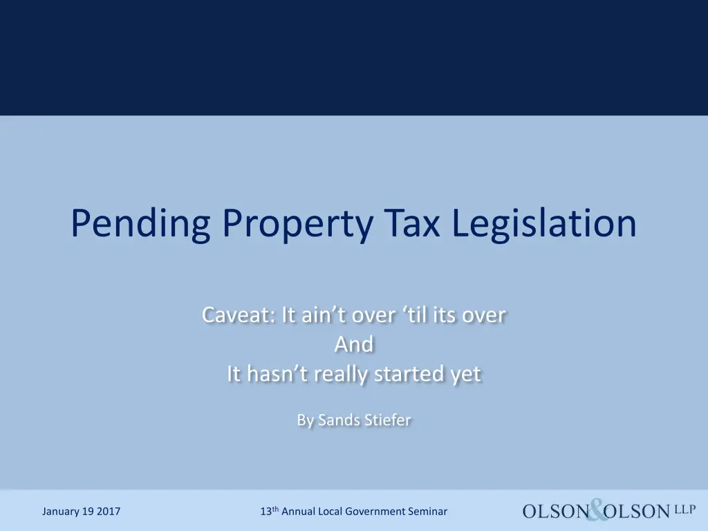 pending property tax legislation n.w