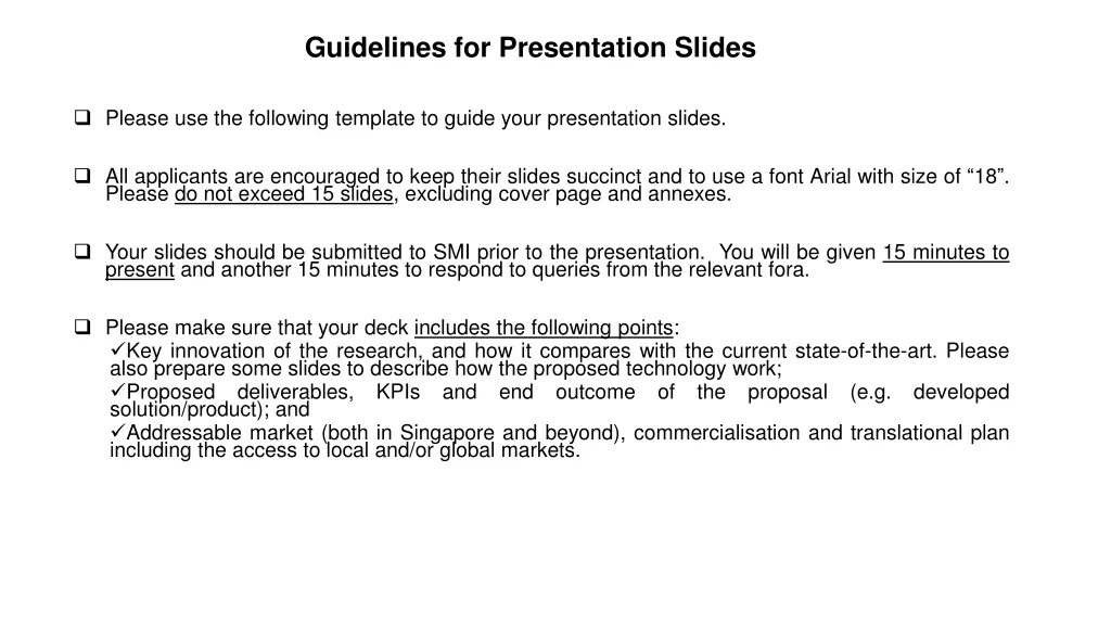 guidelines for presentation slides n.w