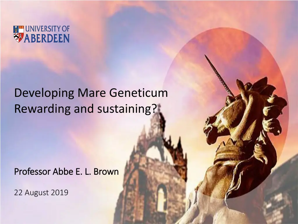 developing mare geneticum rewarding and sustaining n.w