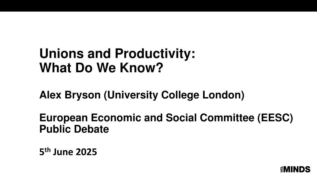 unions and productivity what do we know n.w