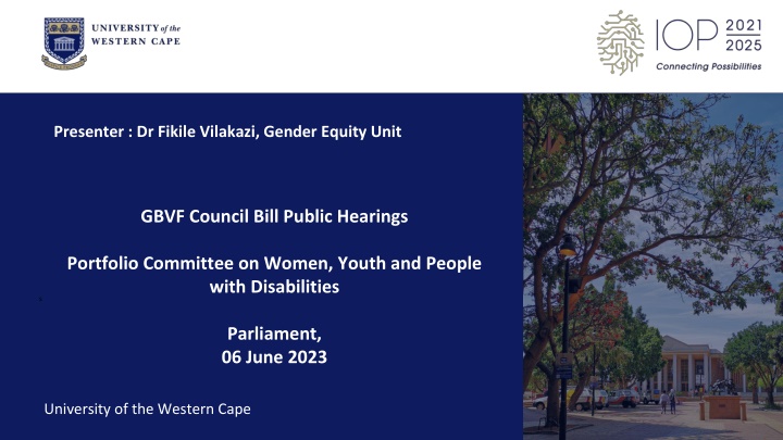 Gender Equity Unit at University of the Western Cape: Promoting Equality and Social Justice