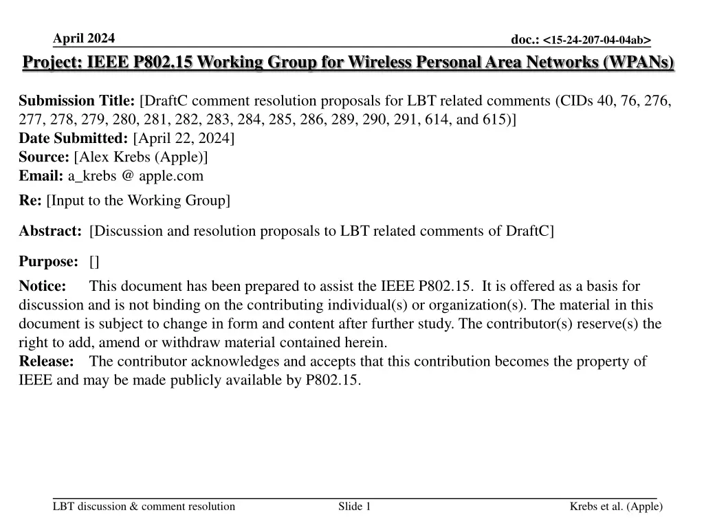 april 2024 project ieee p802 15 working group n.w