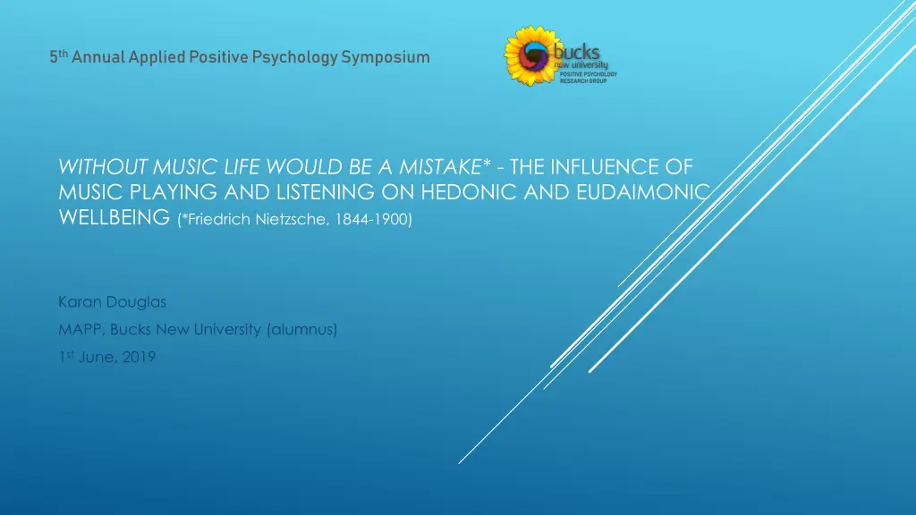 5 th annual applied positive psychology symposium n.w