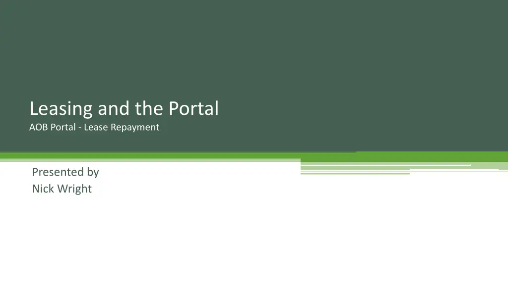 leasing and the portal aob portal lease repayment n.w