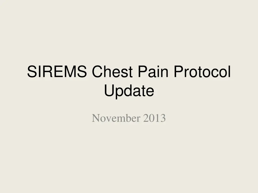 sirems chest pain protocol update n.w