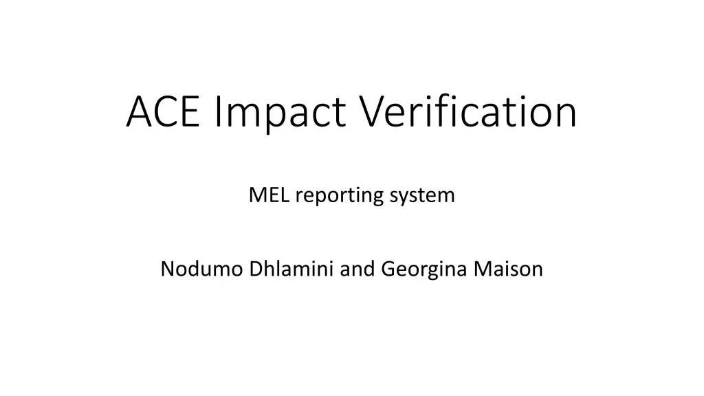 ace impact verification n.w