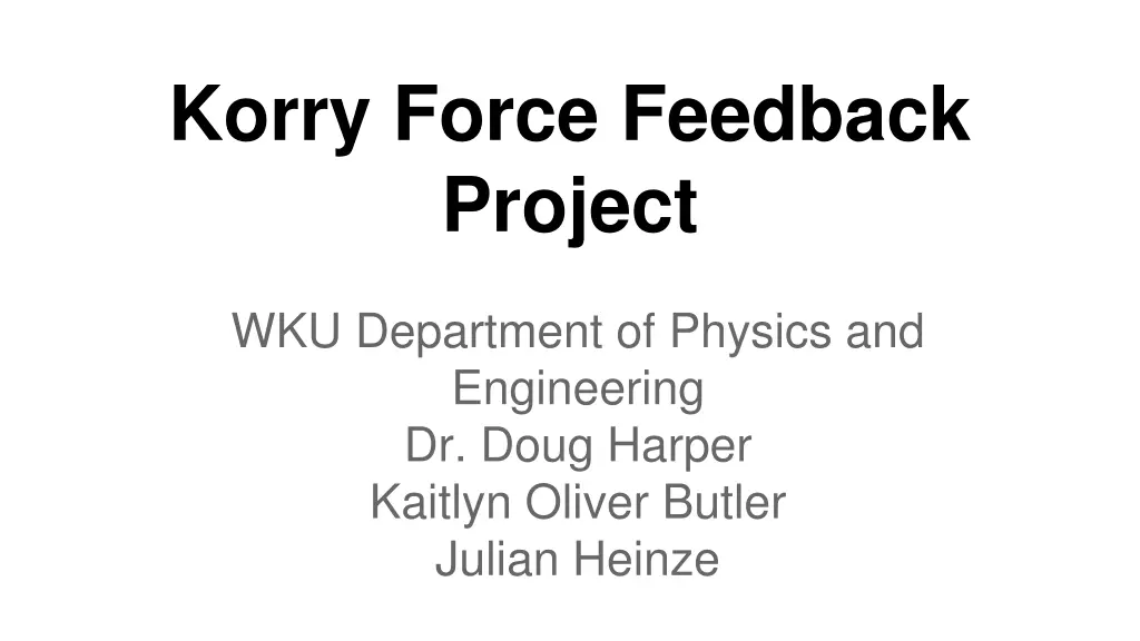 korry force feedback project n.w