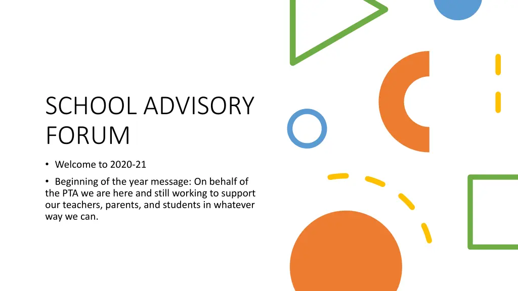 school advisory forum n.w