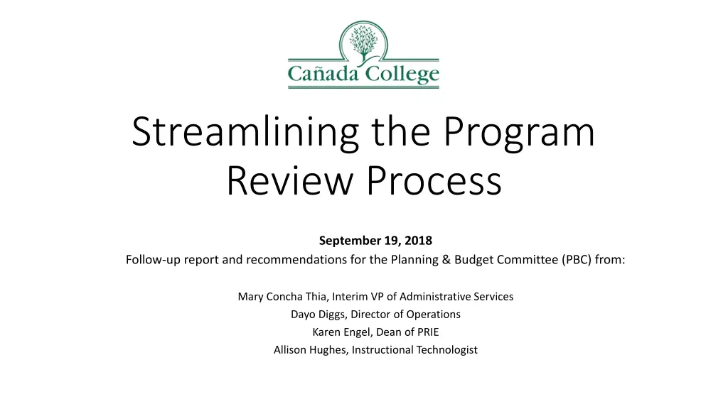 streamlining the program review process n.w