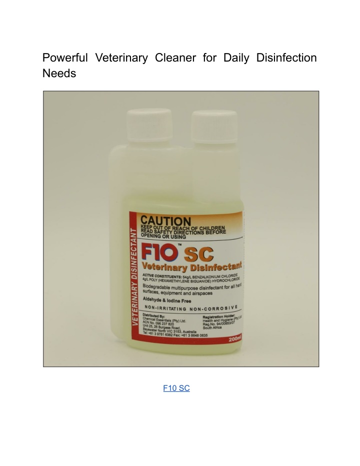 powerful veterinary cleaner for daily n.w