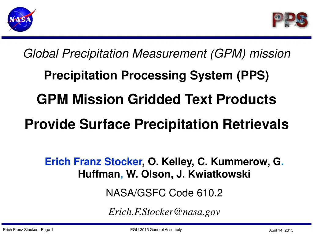 global precipitation measurement gpm mission n.w