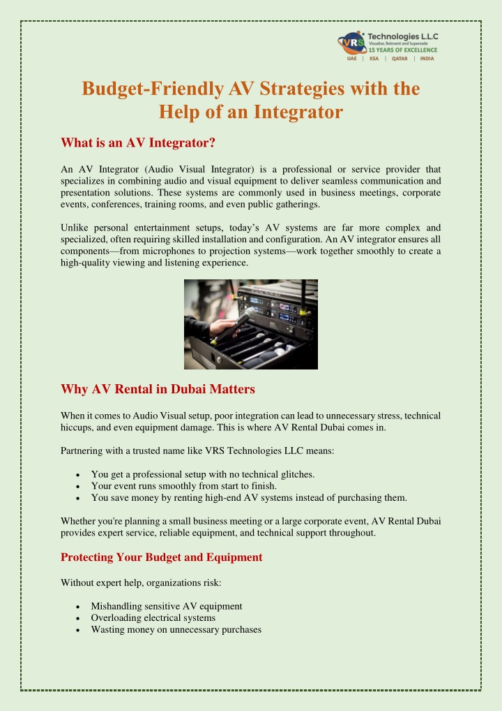 budget friendly av strategies with the help n.w