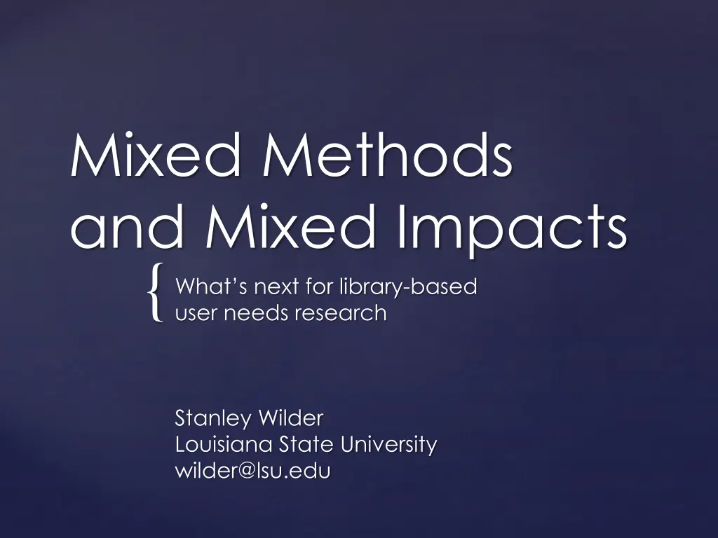 mixed methods and mixed impacts n.w