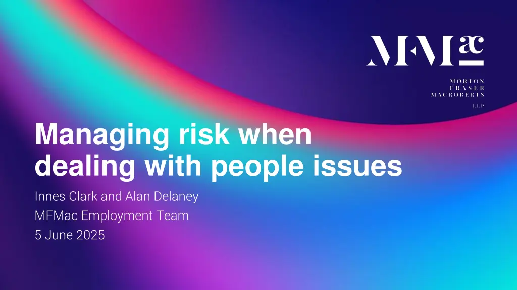 managing risk when dealing with people issues n.w
