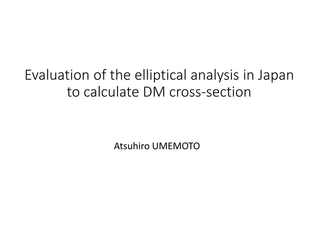 evaluation of the elliptical analysis in japan n.w