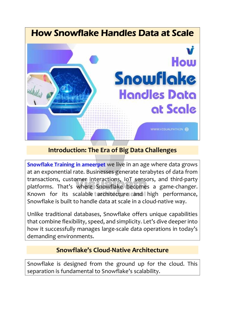 how snowflake handles data at scale how snowflake n.w