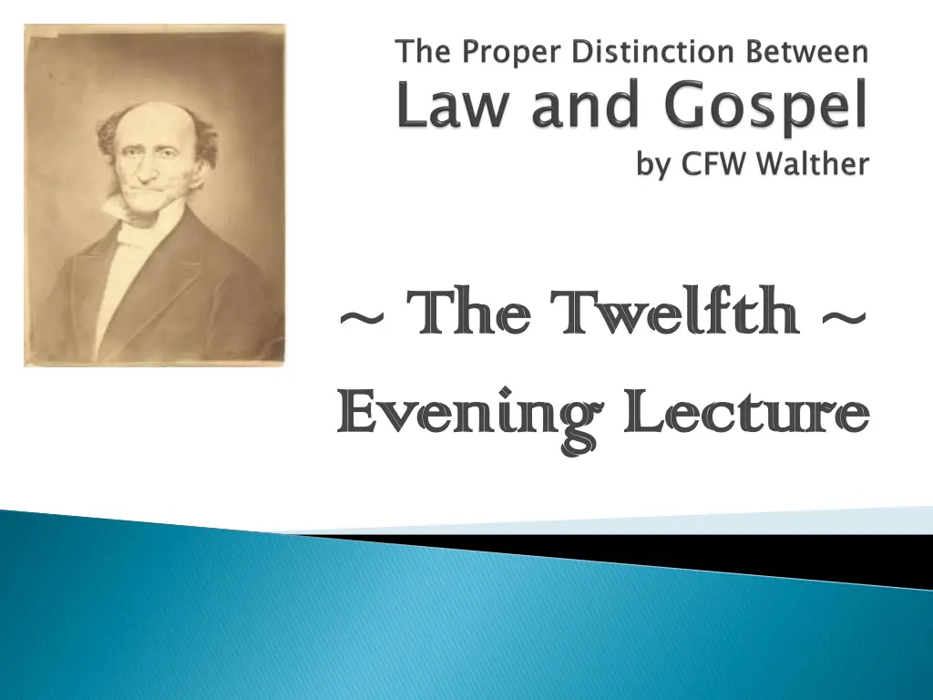 the twelfth the twelfth evening lecture evening n.w