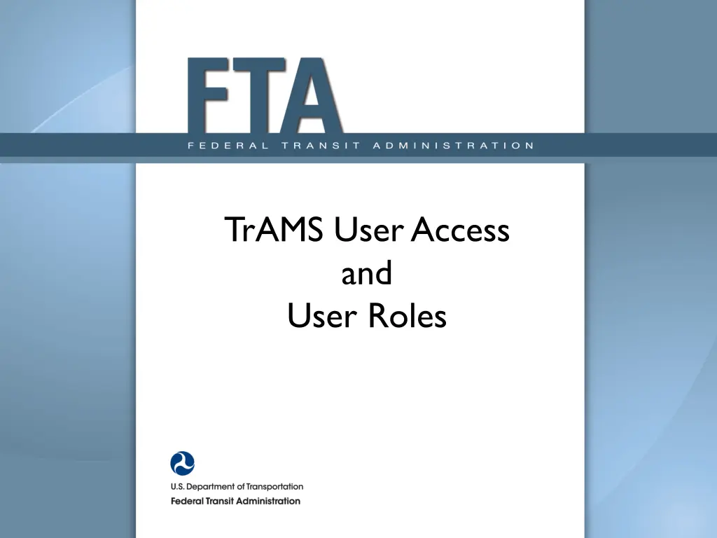 trams user access and user roles n.w