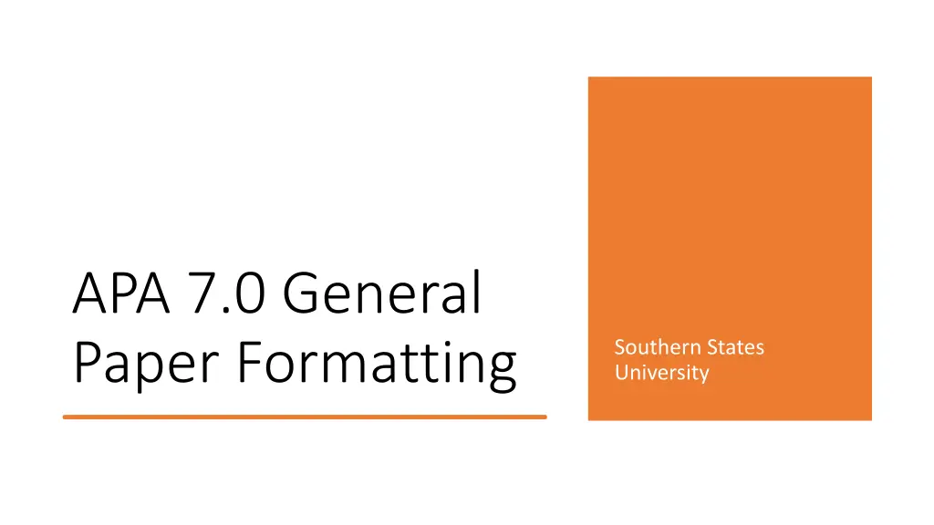 apa 7 0 general paper formatting n.w
