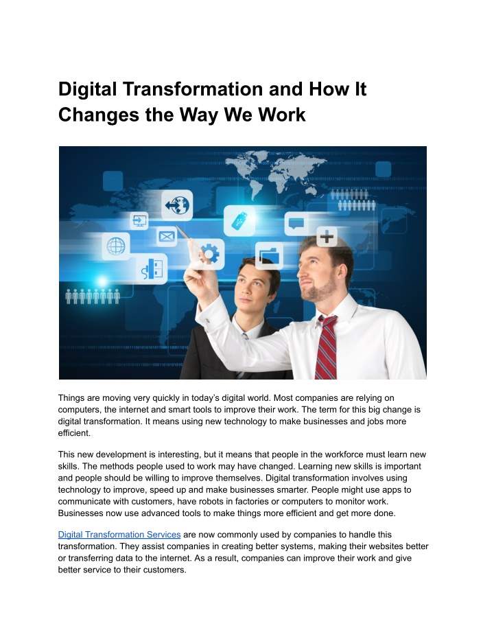 digital transformation and how it changes n.w