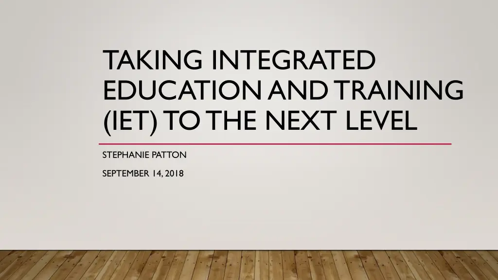 taking integrated education and training n.w